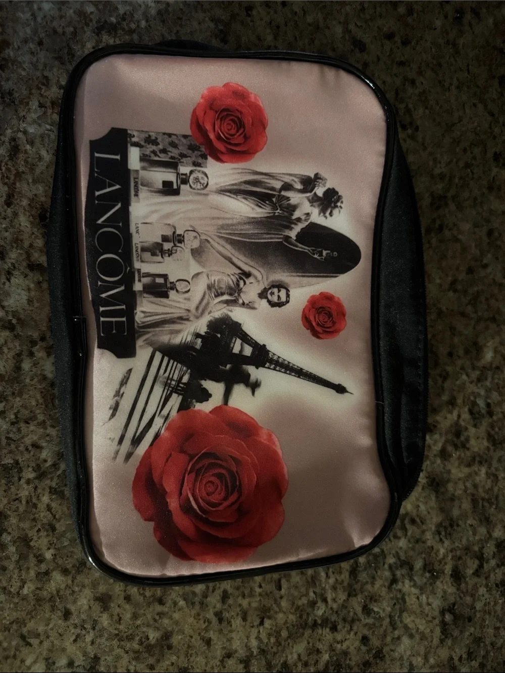 Pink Toiletry Bag with Paris Print